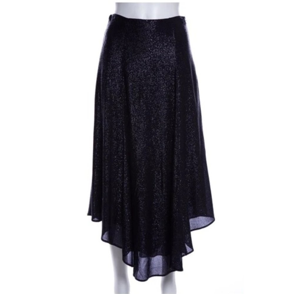 Sally LaPointe Navy Metallic Skirt
